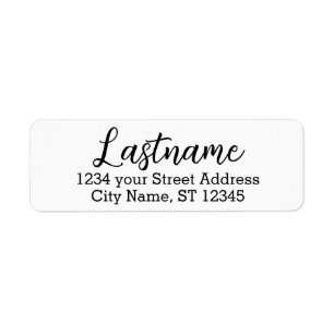 Étiquette Nom - police Everglow Script - Adresse de retour