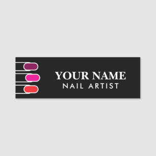 Étiquette nominative chic pour artiste ongulaire e