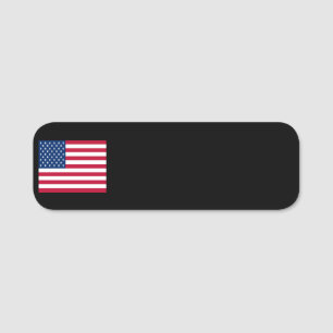 Étiquette nominative drapeau américain effaçable à
