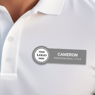 Étiquette nominative Logo de la société grise
