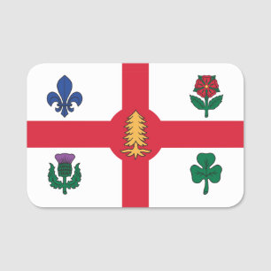 Étiquette nominative patriotique avec drapeau de M