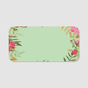 Étiquette nominative personnalisée à motif floral 