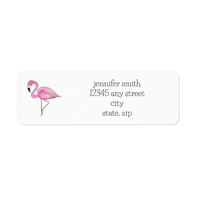 Étiquette Nommé Flamant Rose Prépa Personnalisé (Devant)