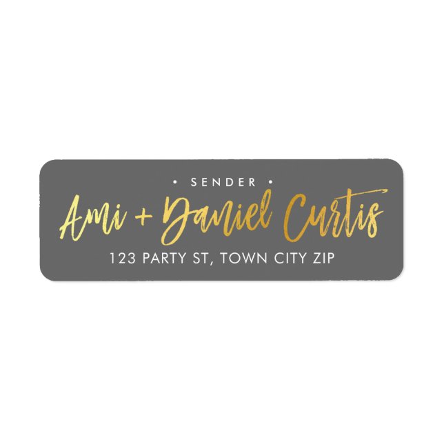 Étiquette Noms de script de feuille d'or imitation PERSONNAL (Devant)