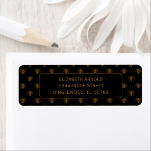 Étiquette Noms personnalisés Abeilles en feuille métallisée
