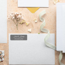 Noms stylisés gris foncé Mariage Adresse de retour