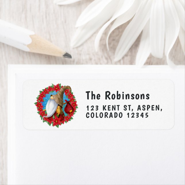 Étiquette Nordic Christmas Gnome (En situation)