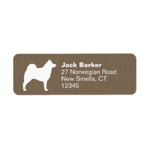 Étiquette Norvégien Elkhound Dog Silhouette Adresse de retou
