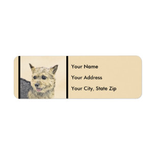 Étiquette Norwich Terrier Peinture - Cute Original Chien Art