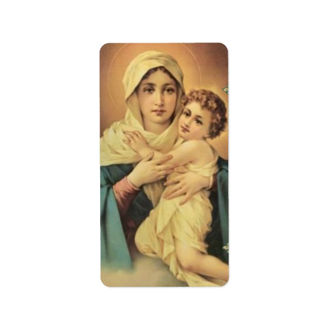 Étiquette Notre-Dame de Schoenstatt Vierge Marie Jésus Mère (Devant)