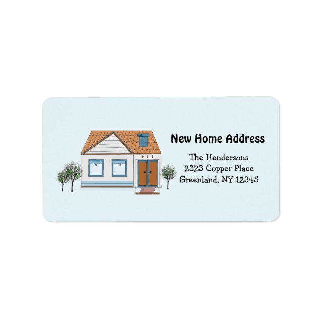 Étiquette Notre élégante maison Nouvelle adresse (Devant)