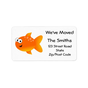 Étiquette Nous avons déménagé, Poisson rouge orange