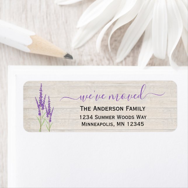 Étiquette Nous avons déménagé | Rustic Lavender Adresse de r (En situation)