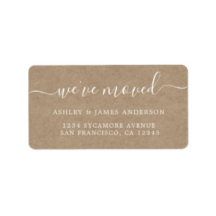 Étiquette Nous avons déplacé Kraft Paper New Address étiquet