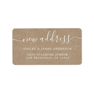 Étiquette Nous avons déplacé Kraft Paper New Address étiquet
