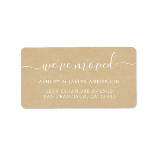 Étiquette Nous avons déplacé Kraft Paper New Address étiquet