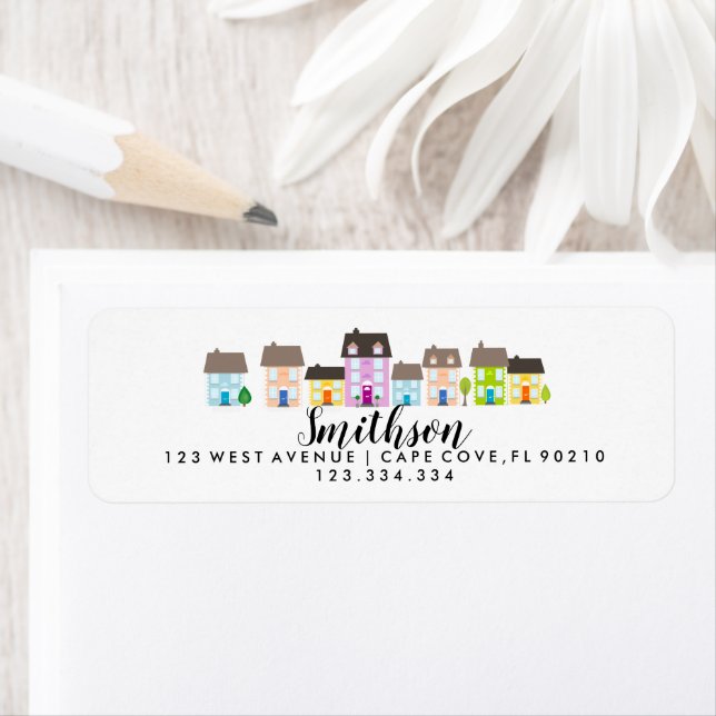 Étiquette Nous avons déplacé les maisons d'étiquettes d'adre (En situation)