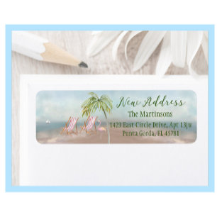 Étiquette Nous avons déplacé Plage Nouvelle Adresse Déplacer