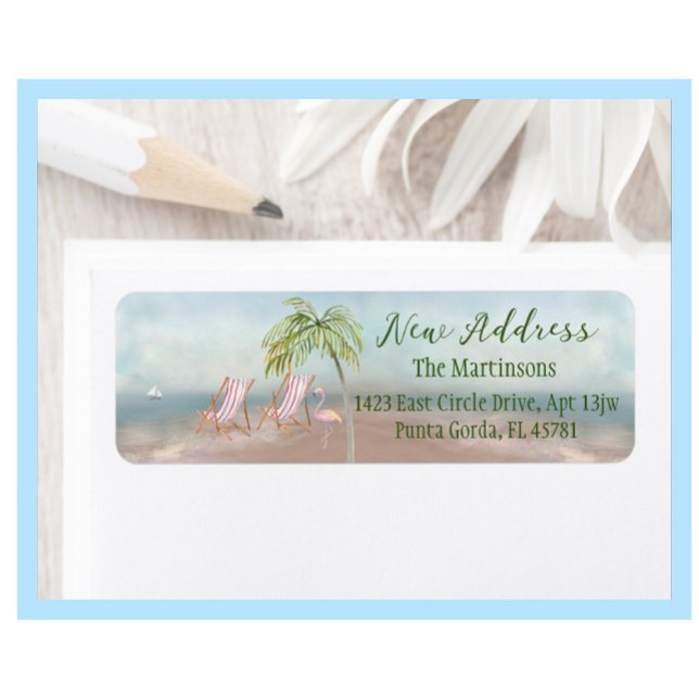 Étiquette Nous avons déplacé Plage Nouvelle Adresse Déplacer (Créateur téléchargé)