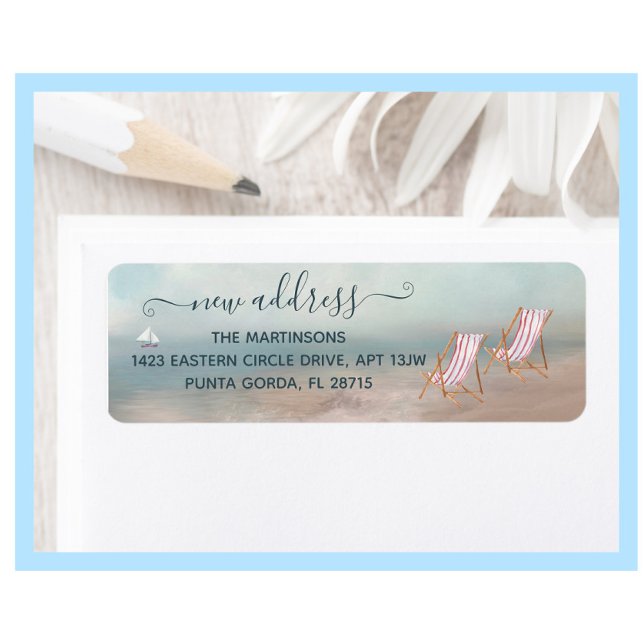Étiquette Nous avons déplacé Plage Nouvelle Adresse Déplacer (Créateur téléchargé)