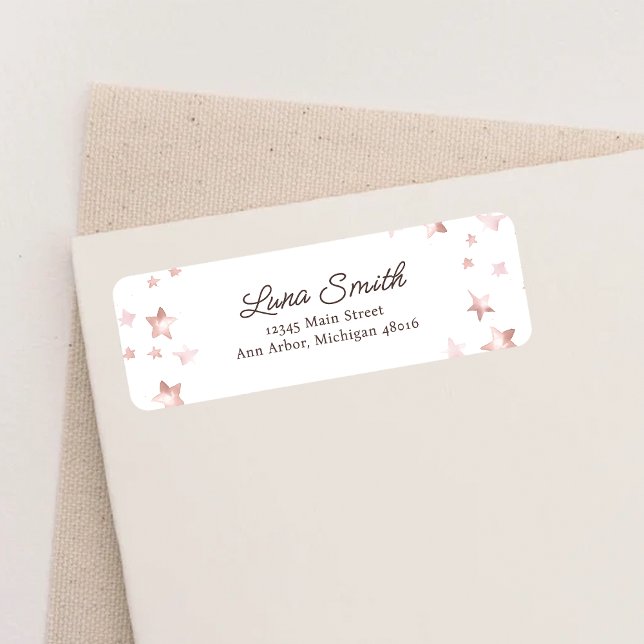 Étiquette Nous pouvons attendre avant Pink Baby shower Adres (Créateur téléchargé)