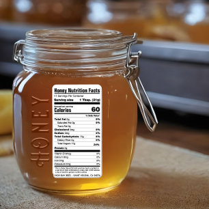 Étiquette NOUVEAU 2020-21 FDA Conformant Nutrition Miel Étiq