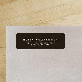 Étiquette Nouveau classique moderne minuit noir Adresse de r