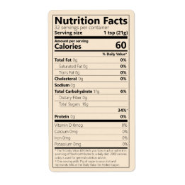 Étiquette Nouveaux indices nutritionnels du sucre à un seul 