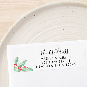 Étiquette Nouvelle Adresse Adresse de Retour de Noël