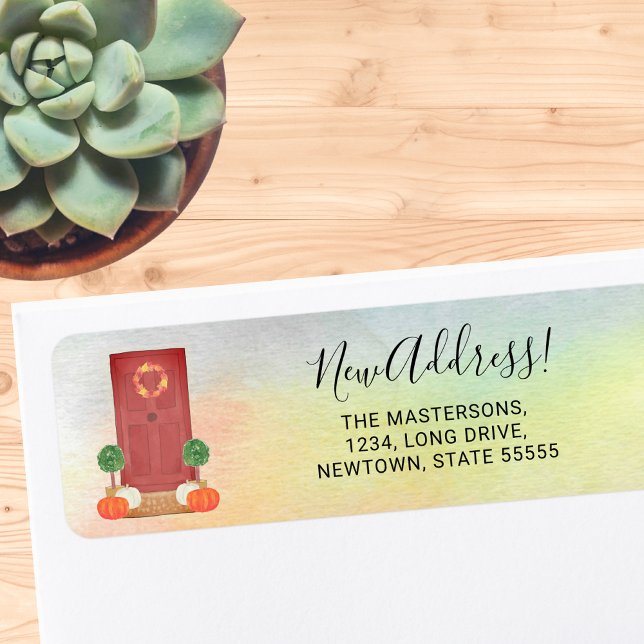 Étiquette Nouvelle adresse Citrouille automne (Créateur téléchargé)