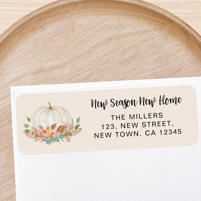 Étiquette Nouvelle adresse de retour du Citrouille à domicil (Créateur téléchargé)