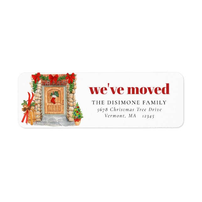 Étiquette Nouvelle adresse Noël Porte avant Adresse de jour  (Devant)