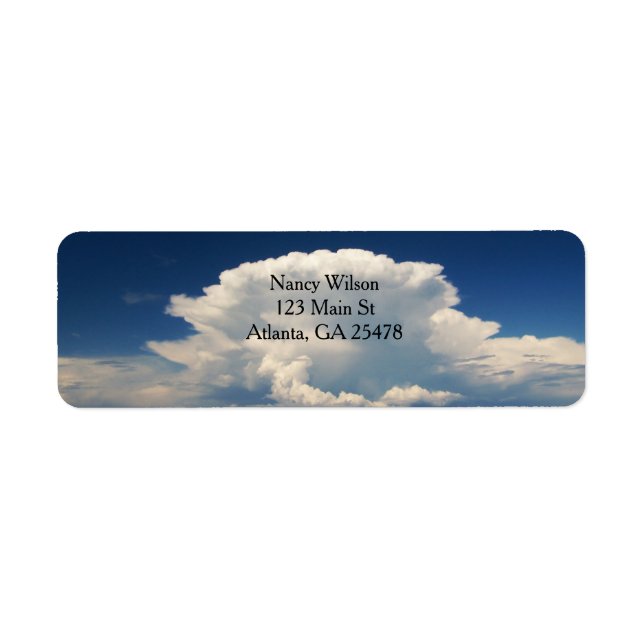 Étiquette Nuage Blanc Puffé (Devant)