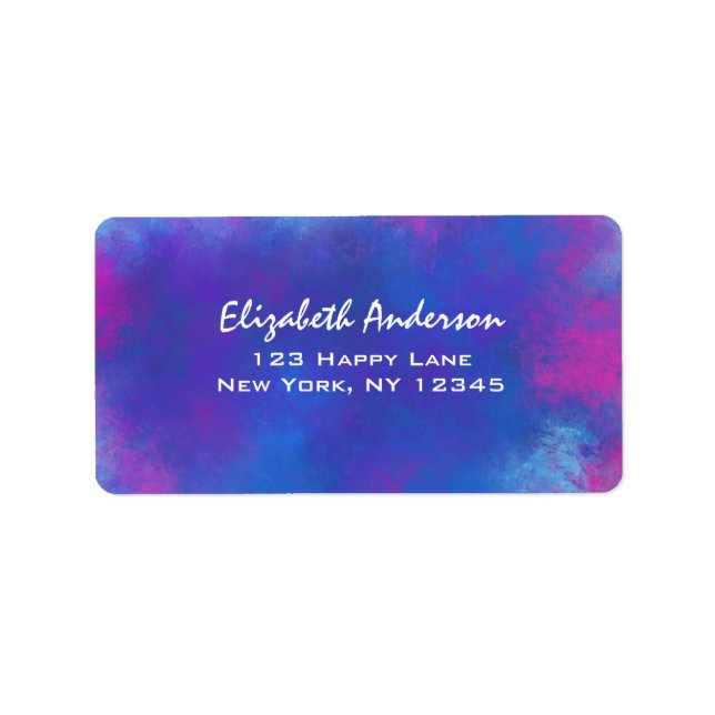 Étiquette Nuages Abstraits rêvés en violet rose et bleu (Devant)