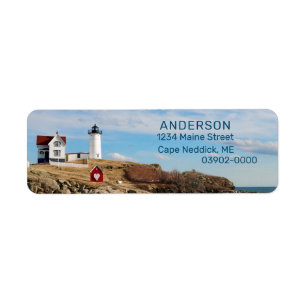 Étiquette Nubble Heart Lighthouse Adresse de retour