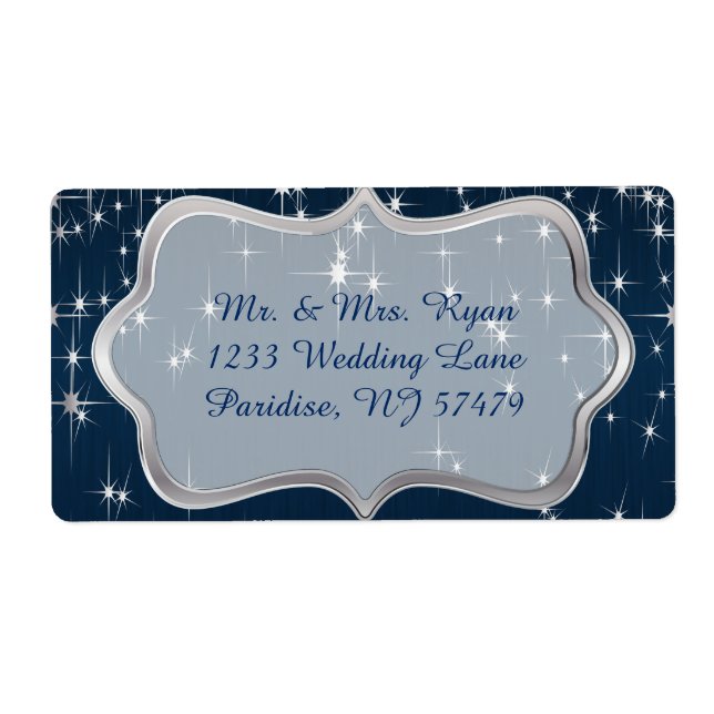 Étiquette Nuit bleue étoilée (Devant)