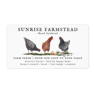 Étiquette Oeufs frais de ferme   Carton d'oeuf de monogramme