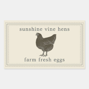 Étiquette Œufs Frais de la Ferme Poule Vintage