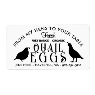 Étiquette OEUFS PERSONNALISÉS LOGO DE CARTON OEufs de caille