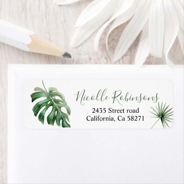 Étiquette of direction Monstera tropical (En situation)