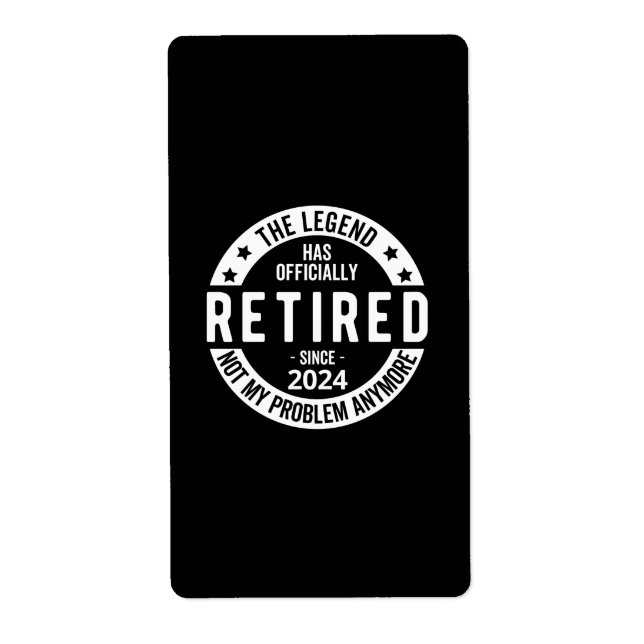 Étiquette officiellement retraité 2024 (Devant)