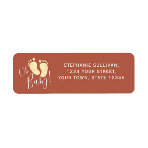 Étiquette Oh Baby Terracotta Pieds Adresse