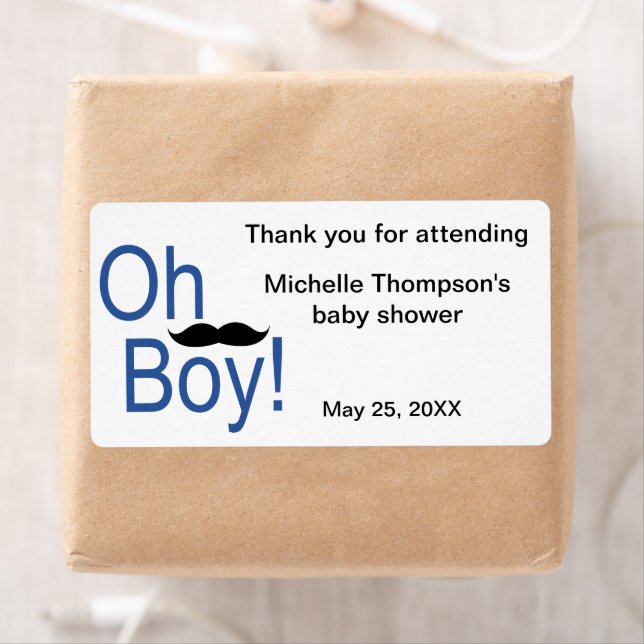 Étiquette Oh Garçon Baby shower Bouteille D'Eau Et Favoriser (En situation)