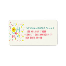 Étiquette Oh What Fun Confetti Dots Holiday Adresse de retou