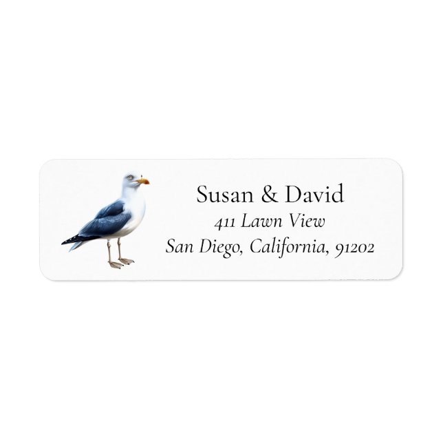 Étiquette Oiseau Nautique Personnalisé (Devant)