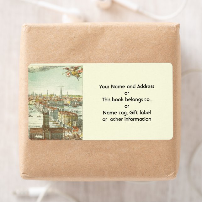 Étiquette Old London Bridge, Angleterre (En situation)