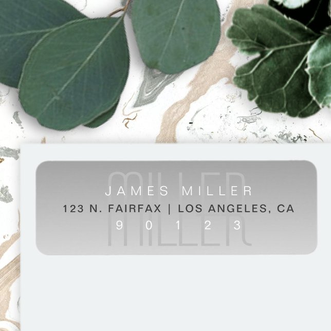 Étiquette Ombre de fond blanc gris moderne unique (Créateur téléchargé)