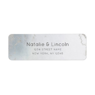 Étiquette Ombre Dusty Blue Frosted Mariage Adresse de retour