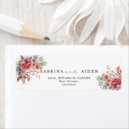 Étiquette Ombre Rose Peach | Dusty Blue Mariage