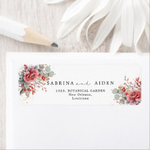 Étiquette Ombre Rose Peach   Dusty Blue Mariage